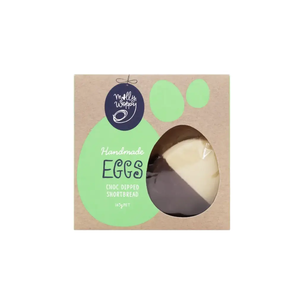 Shortbread Eggs Choc Dipped Easter Cookies 165g x 12 Carton