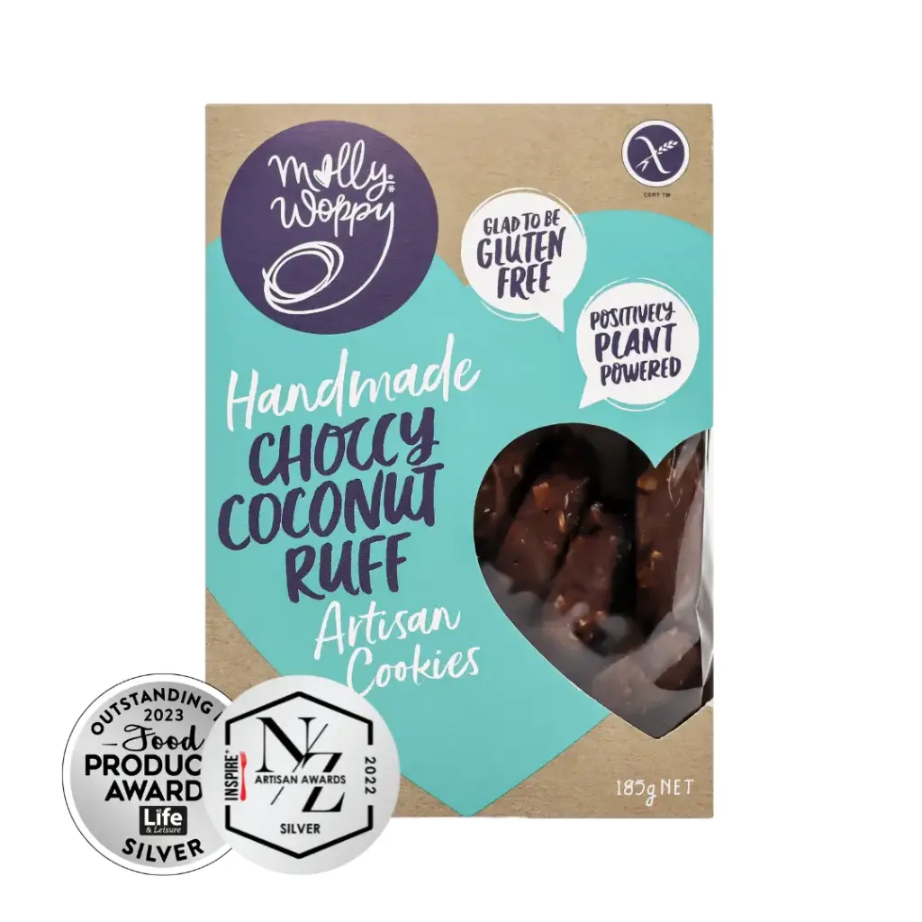 Choccy Coconut Ruff Gluten Free Plant Based Vegan Artisan Cookies 185g 