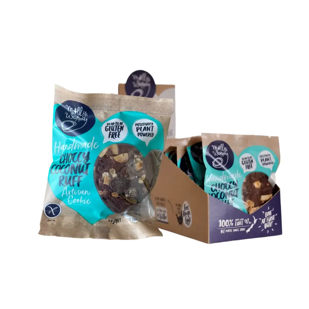 Choccy Coconut Ruff Gluten Free Plant Based Vegan Cookie Grab'N'Go 68g 12/Slv