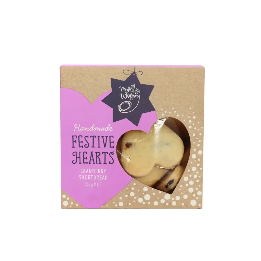 Christmas Cookies Shortbread Cranberry Hearts 130g