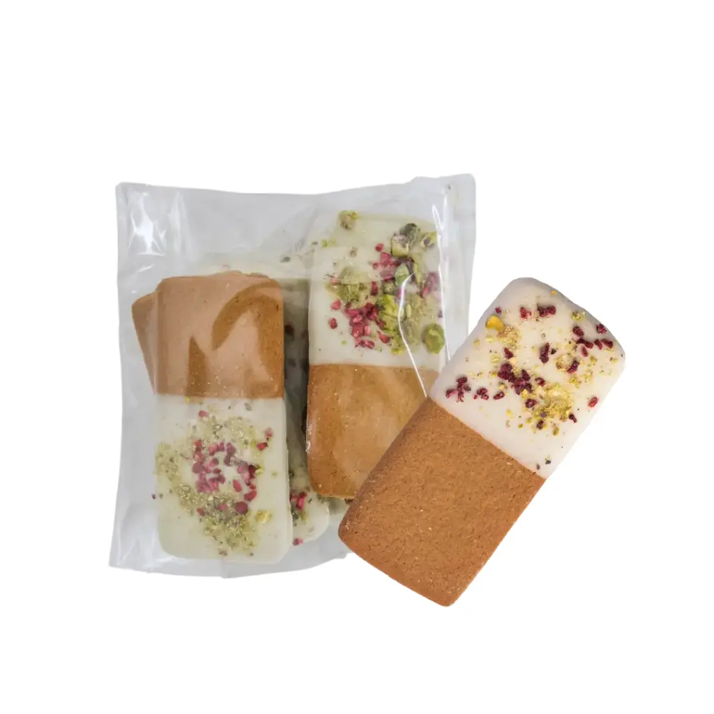 Gingerbread White Choc Raspberry Pistachio Cookies 56g Cafe Bulk 12/Bag