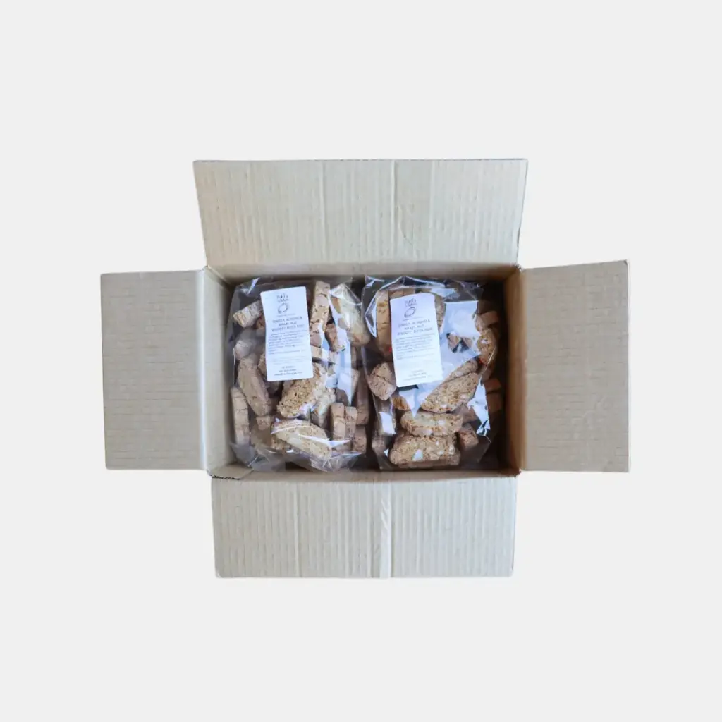 Ginger Almond & Brazil Nut Biscotti Bites 9g Bulk Small 500g Bag x 2 Carton
