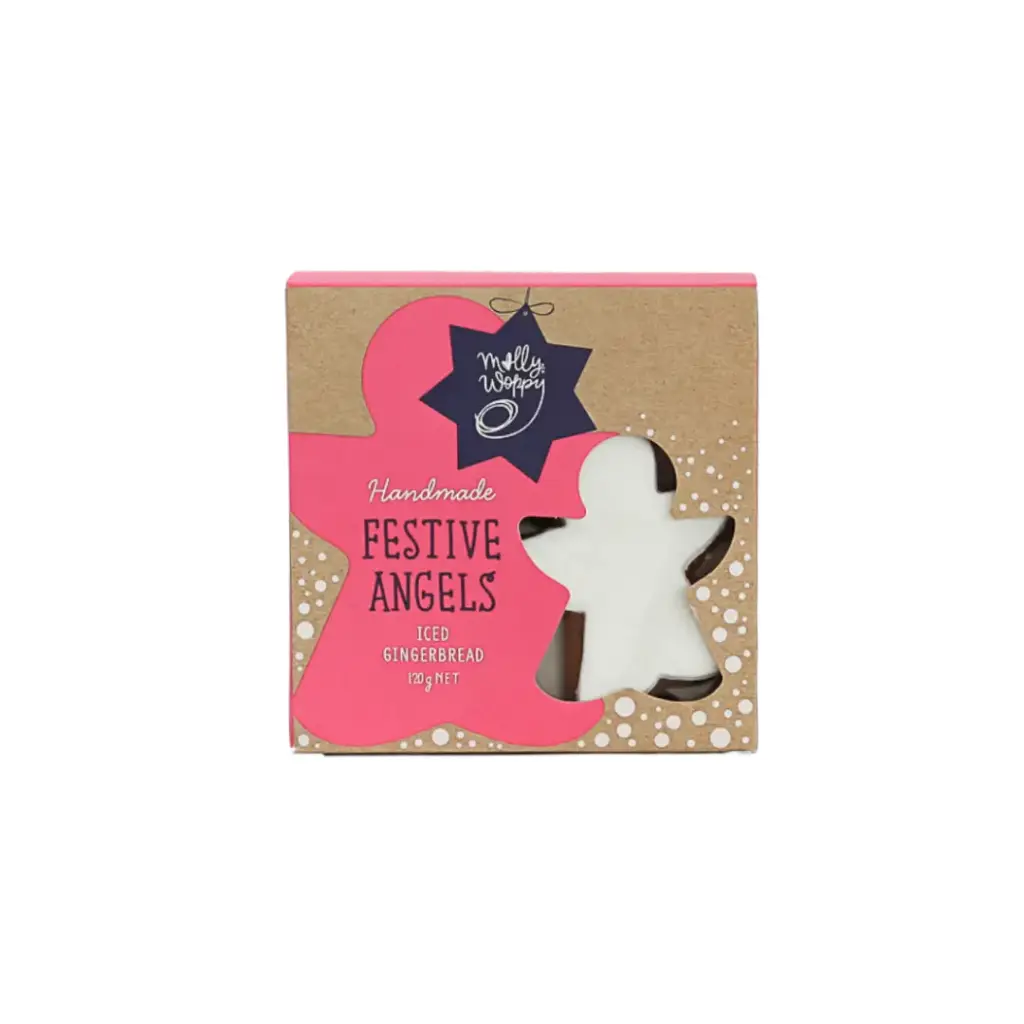 Gingerbread Festive Angels Christmas Cookies 120g x 12 Carton