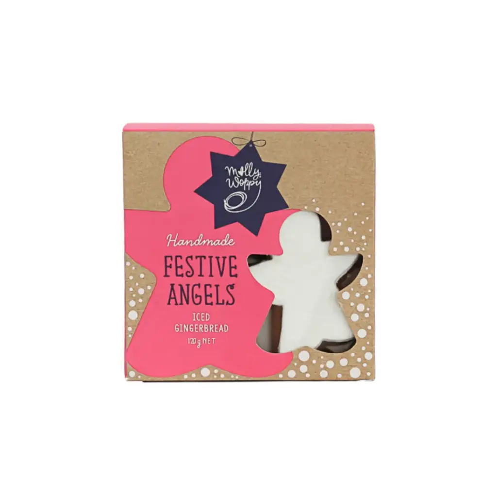 Gingerbread Festive Angels Christmas Cookies 120g x 12 Carton