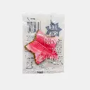 Gingerbread Festive Star Red White Marble Iced Cookie Christmas Grab'N'Go 24g 