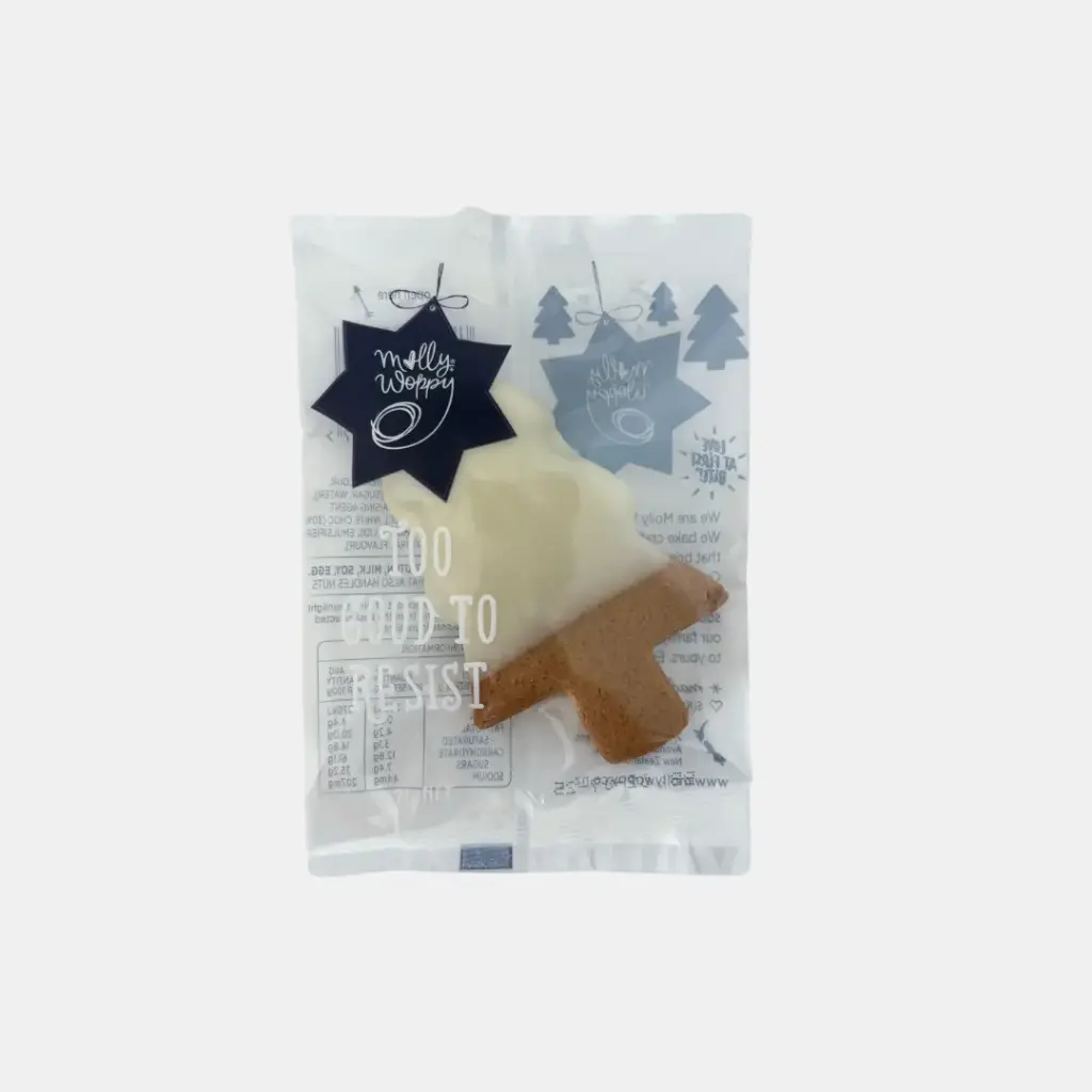 Gingerbread Festive Tree White Choc Topped Small Christmas Grab'N'Go Cookie 21g
