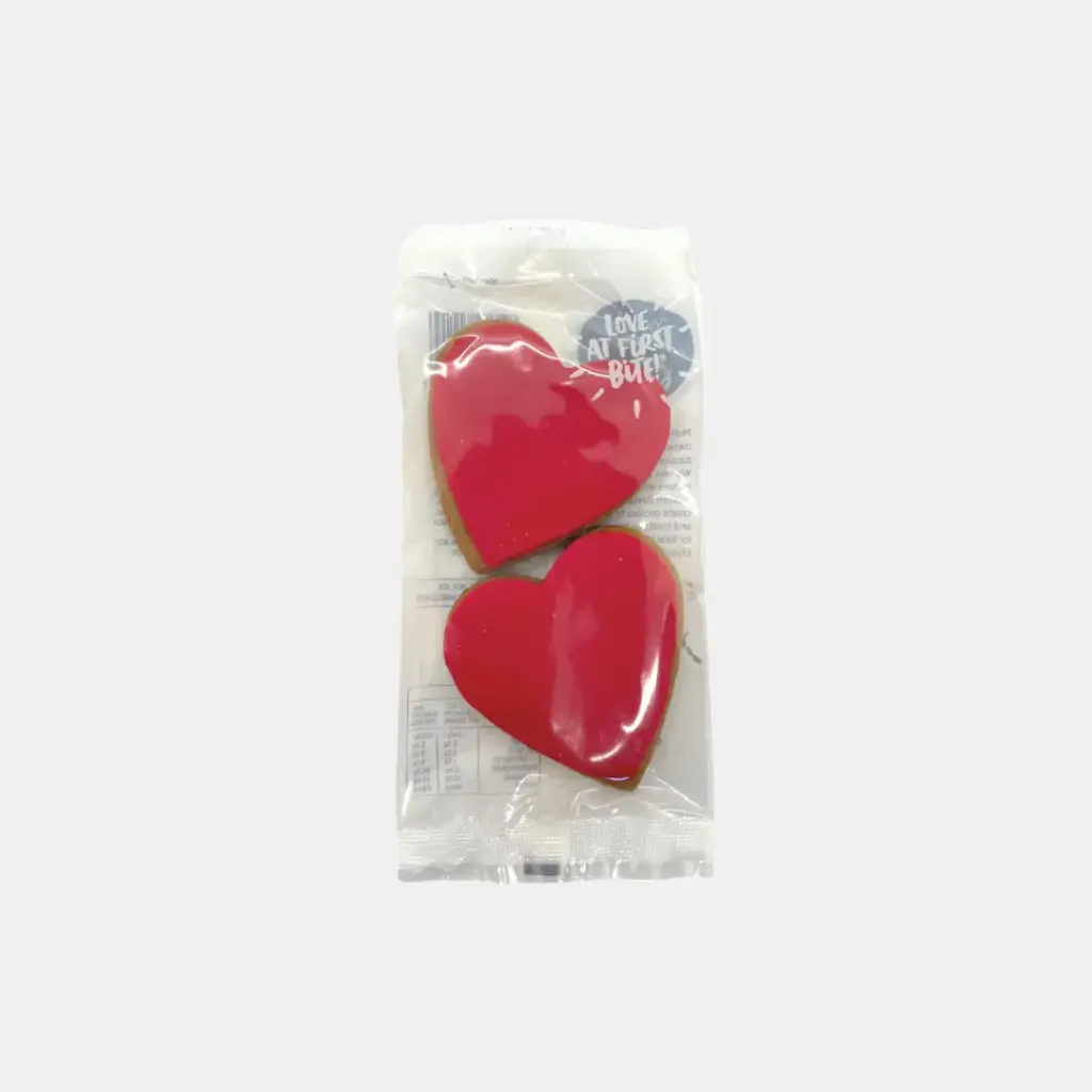Gingerbread Red Heart Twin Pack Cookies Grab'N'Go 2x27g 