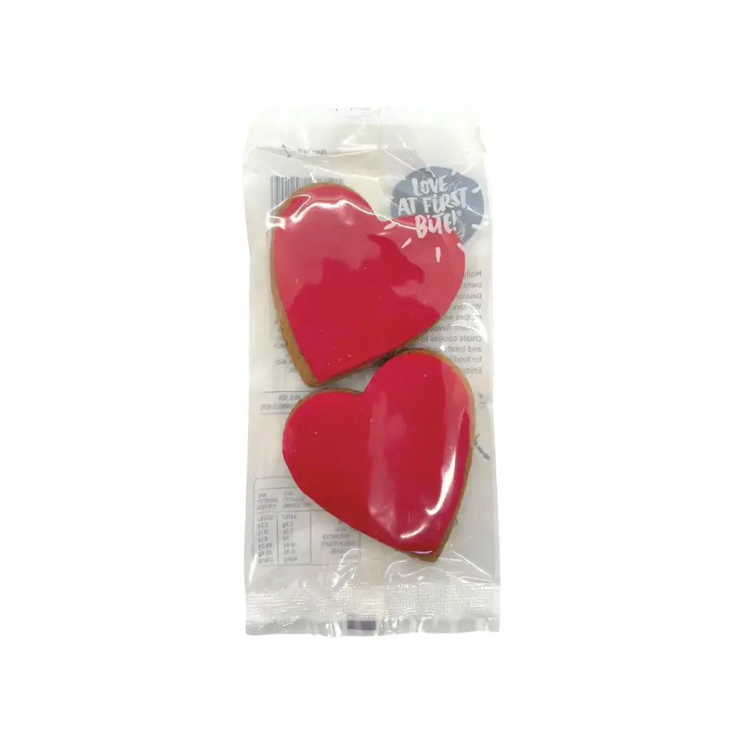 Gingerbread Red Heart Twin Pack Cookies Grab'N'Go 2x27g x 24 Carton