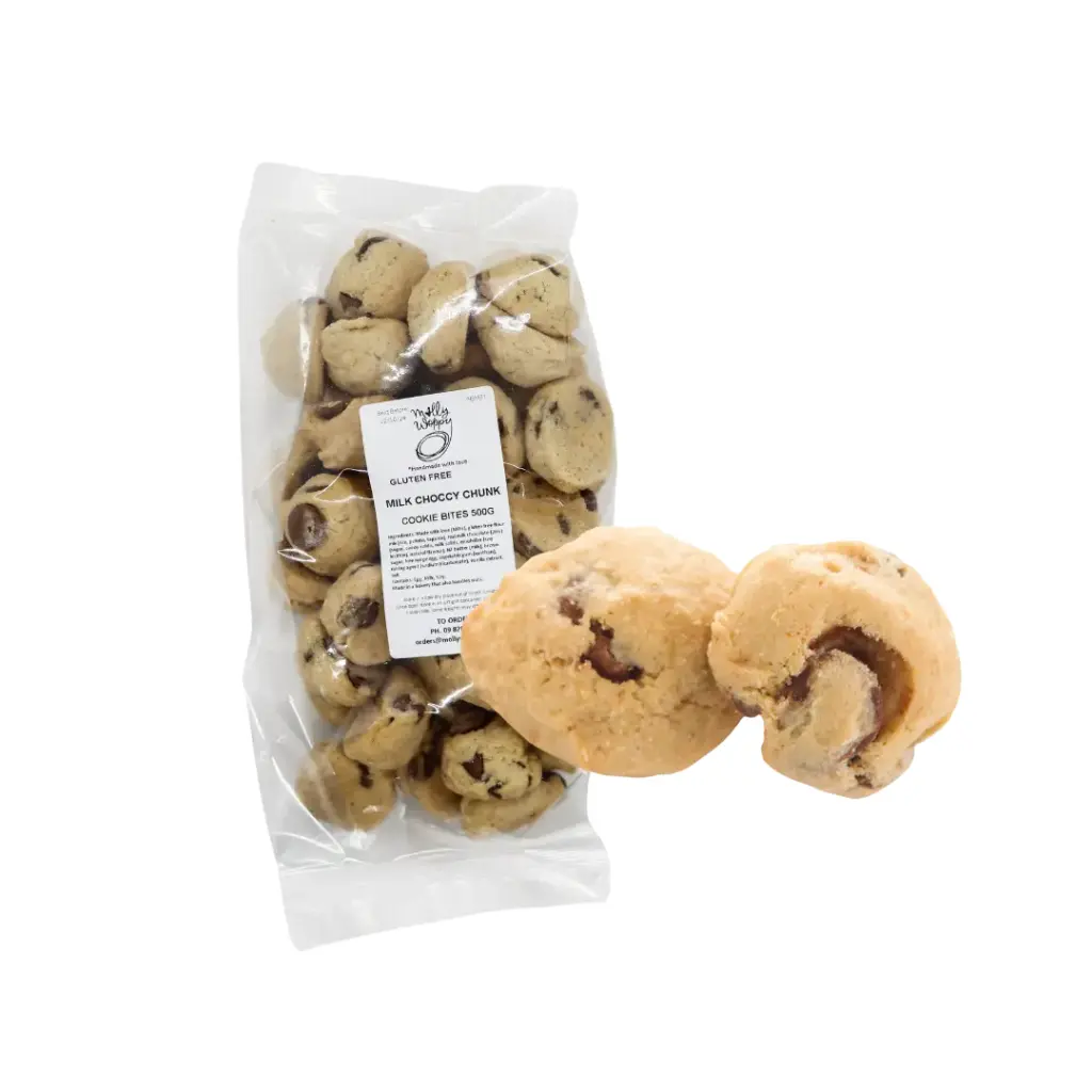 Gluten Free Milk Choccy Chunk Cookies 11g Bulk Bites 500g Bag