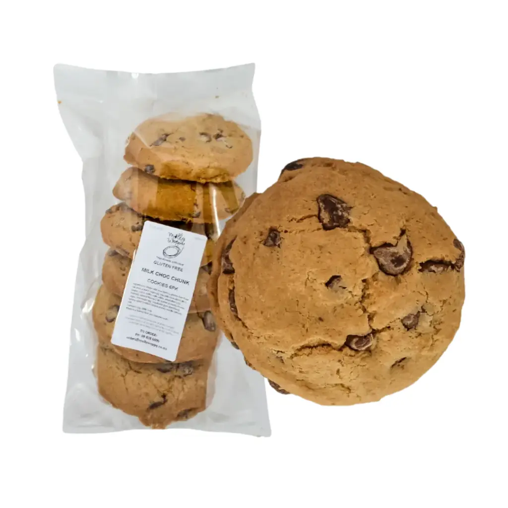 Gluten Free Milk Choccy Chunk Cookies 68g Bulk Cafe 6Pk