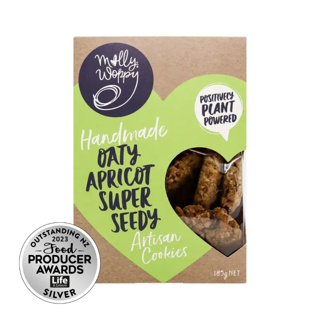 Oaty Apricot Super Seedy Plant Based Vegan Artisan Cookies 185g 