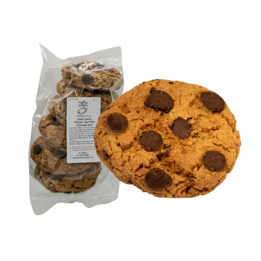 Peanut Butter Dark Choc Cookies 68g Cafe Bulk 6Pk