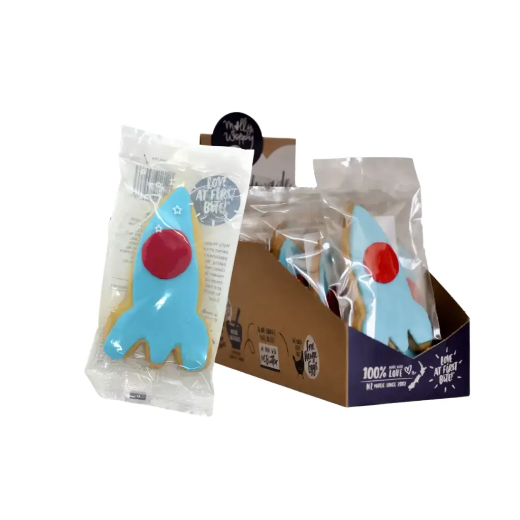Shortbread Blue Rocket Iced Cookies Grab'N'Go 55g x 16/Slv