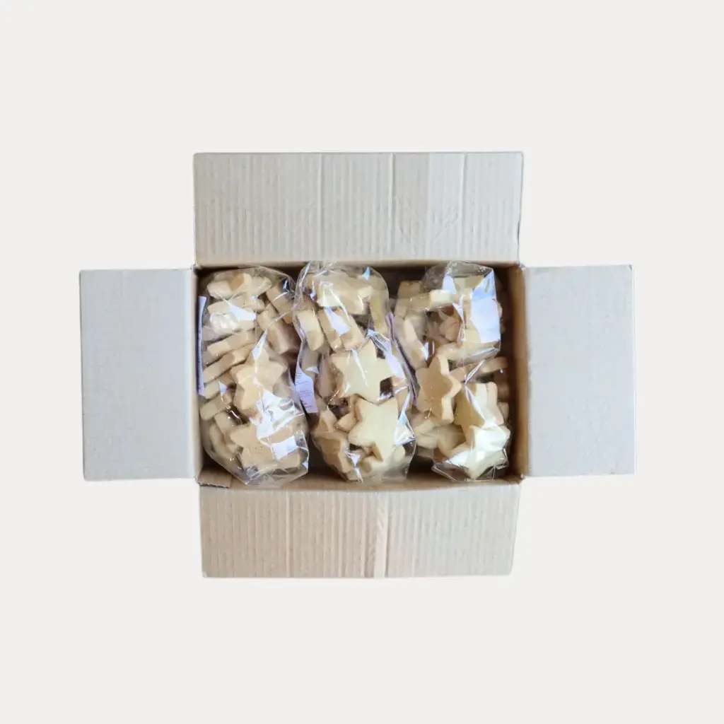 Shortbread Star Cookies 13g Christmas Bulk Bag 500g x 3 Carton