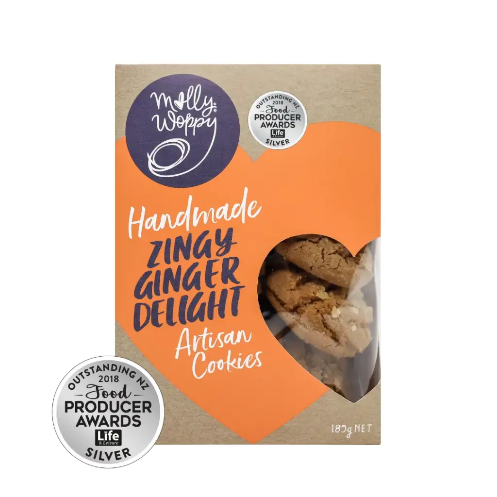 Zingy Ginger Delight Artisan Cookies 185g x 7 Carton