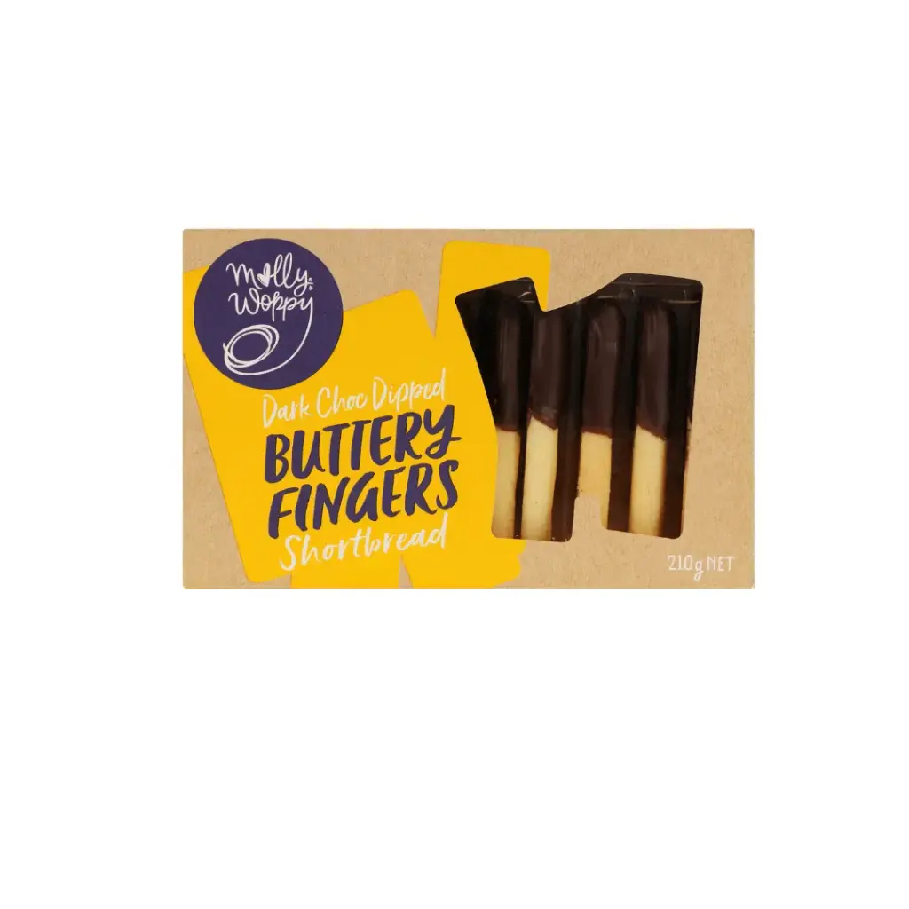 Shortbread Dark Choc Dipped Buttery Fingers 210g x 10 Carton
