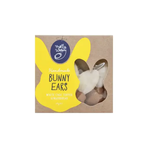 [ERE11] Gingerbread Bunny Ears White Choc Topped Easter Cookies 145g