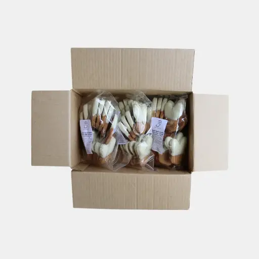 [EBE10] Gingerbread Bunny Ears White Choc Topped Easter Cookies Bulk 375g Bag x 4 Carton