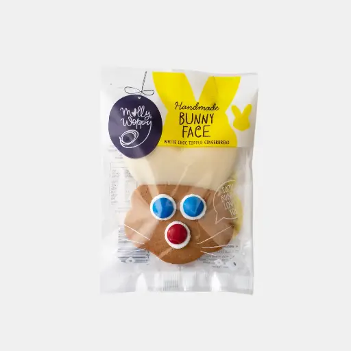 [ERF21] Gingerbread Bunny Face White Choc Topped Easter Cookie 44g