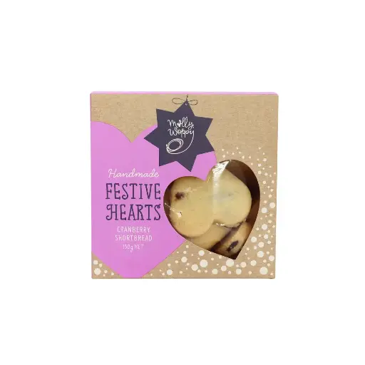 [XRN11] Shortbread Festive Hearts Cranberry Christmas Cookies 130g