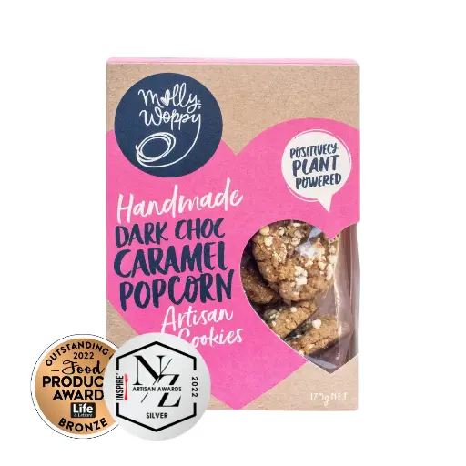 [ARP00] Dark Choc Caramel Popcorn Plant Based Vegan Artisan Cookies 175g x 7 Carton