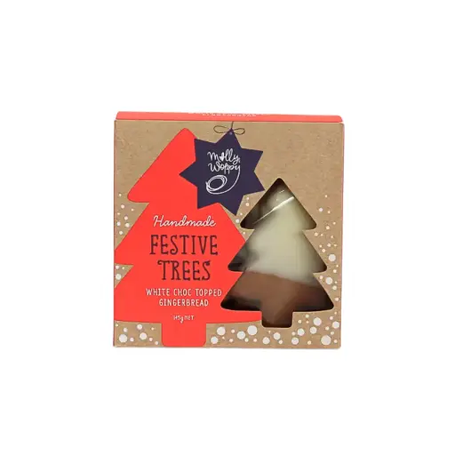 [XRB11] Gingerbread Festive Tree White Choc Topped Christmas Cookies 145g