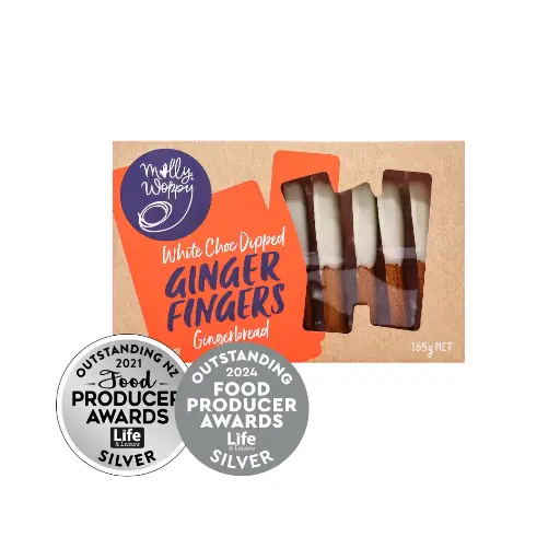 [GRG21] Gingerbread White Choc Dipped Ginger Fingers Artisan Cookies 165g