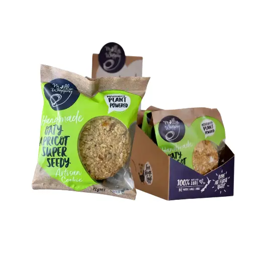 [ARO32] Oaty Apricot Super Seedy Plant Based Vegan Artisan Cookie Grab'N'Go 72g 12/Slv