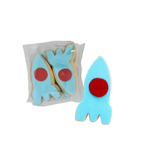 [SBR71] Shortbread Blue Rocket Iced Cookies 55g Cafe Bulk 6/Pk