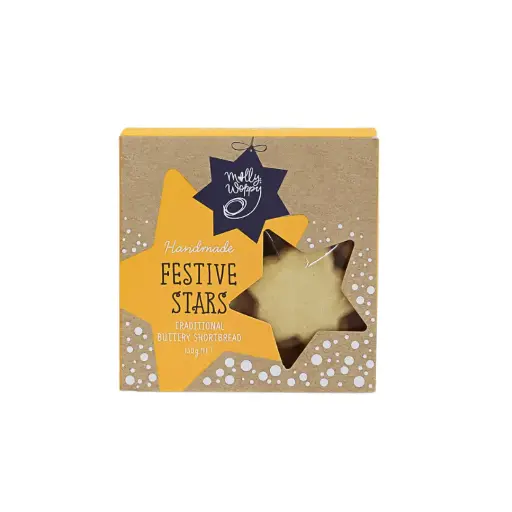 [XRH10] Shortbread Festive Stars Christmas Cookies 130g x 12 Carton