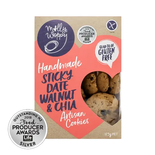 [ARW00] Sticky Date Walnut & Chia Gluten Free Artisan Cookies 175g x 7 Carton