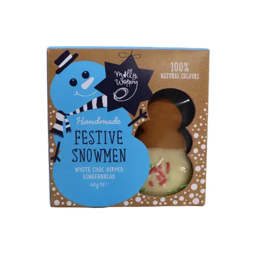 [XRO11] Gingerbread Festive Snowman White Choc Dipped Festive Cookies 165g 